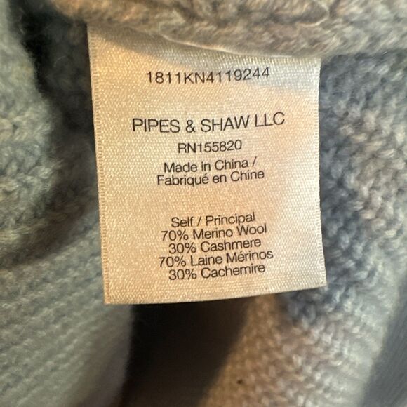 Veronica Beard Rama Blue Mock Neck Sweater Wool Cashmere Small - Picture 9 of 9